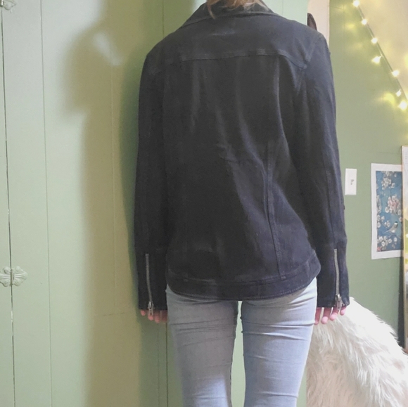 Black Liverpool Denim Moto Jacket - Picture 3 of 3